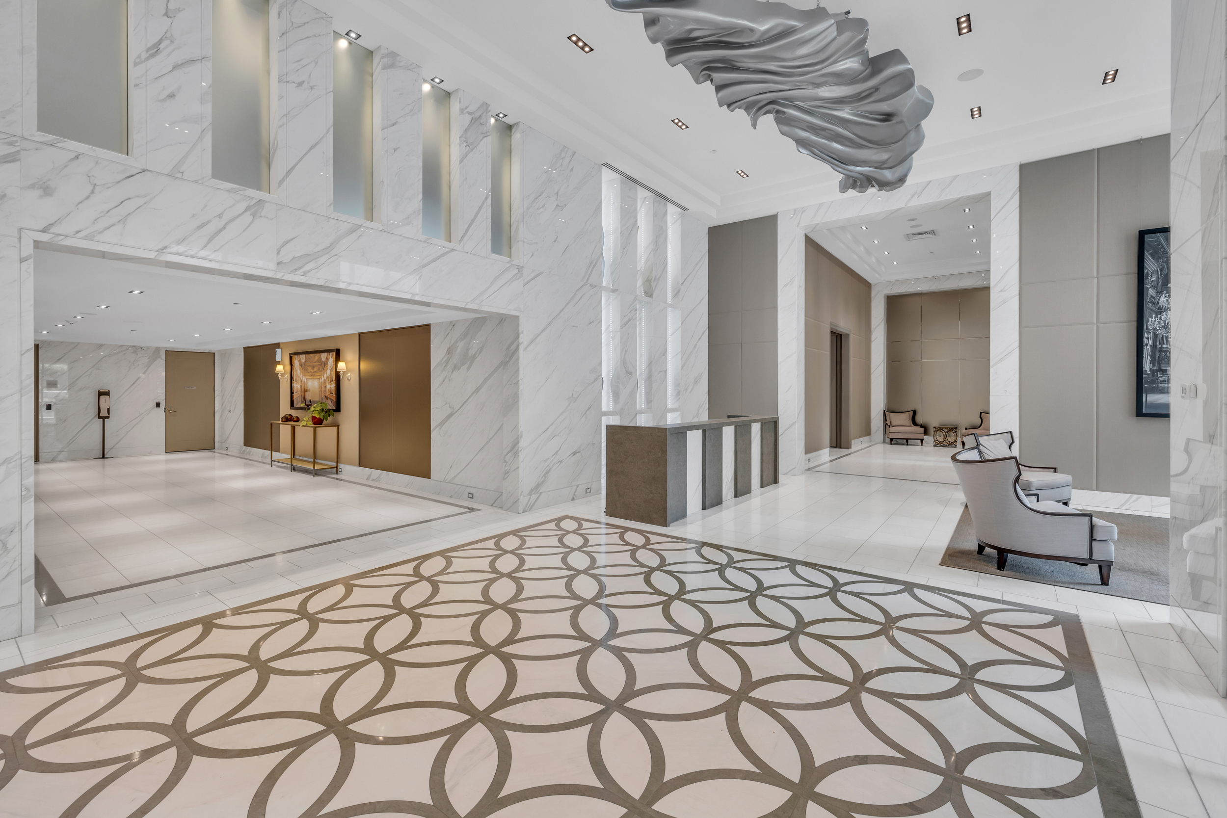 Luxury condominium lobby